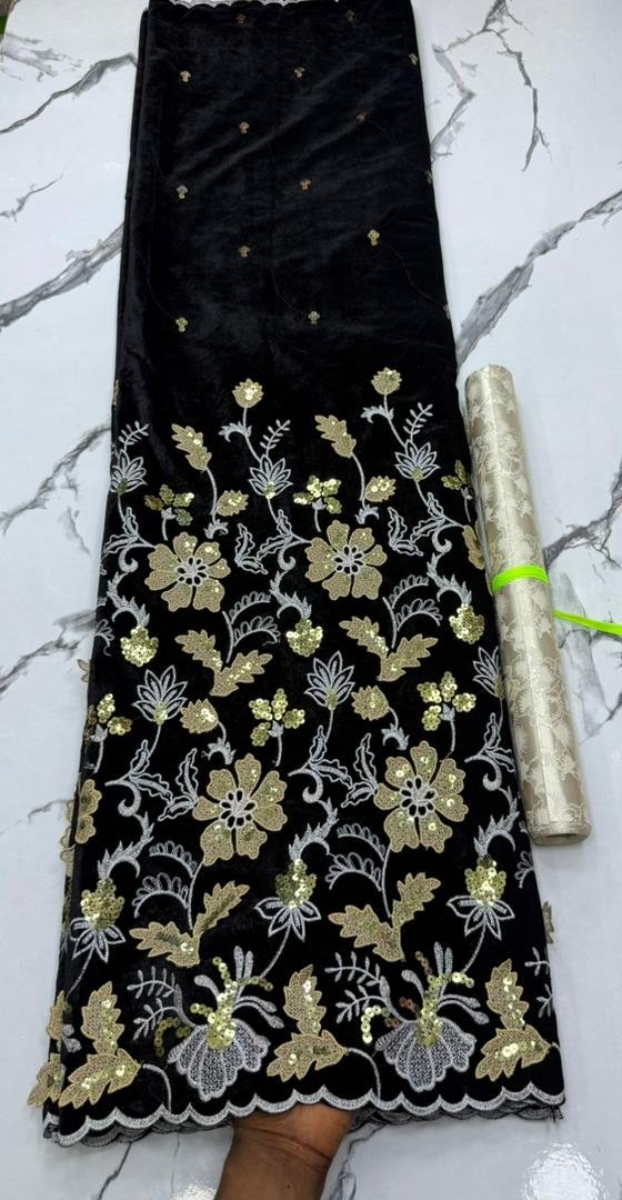 Luxury velvet sequins lace